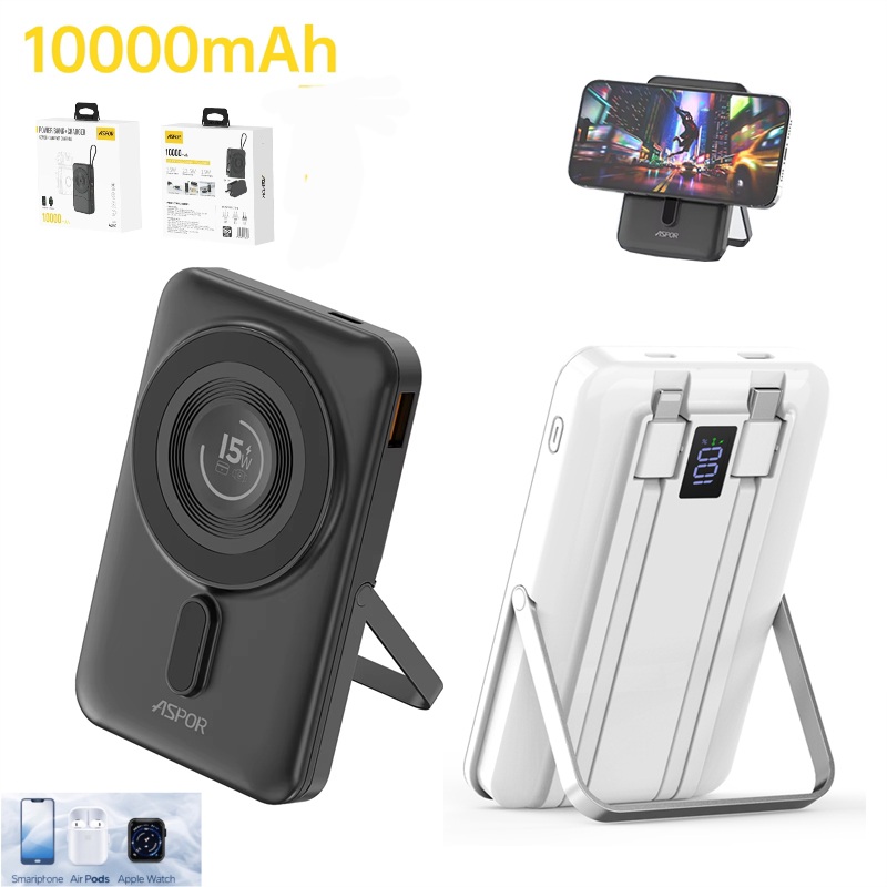 Polish_20260828_140431222 Chargeur Magnétique Portable Multifonction 000 MAh – Charge Sans Fil 15 W – Trois Câbles – Support Téléphone – Image 1