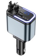 Chargeur De Voiture 5 En 1 – 120 W – Adaptateur à Câble Rétractable – Affichage Numérique LED – Image 9
