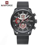 Montre Naviforce À Double Affichage – Fabriquée En Acier Inoxydable – Système D’exploitation À Quartz Et Numérique