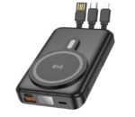 Chargeur Magnétique Portable Multifonction  000 MAh – Charge Sans Fil 15 W – Trois Câbles – Support Téléphone – Image 3