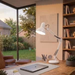 Lampe De Bureau Style Vintage – Blanc Flexo À Charnières – Corps et Tête Articulés – W-F000025 – Image 4