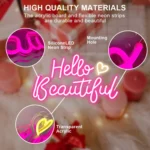 Enseigne Lumineuse LED « Hello Beautiful » Avec Éclairage Rosée – Décoration Moderne – Image 4