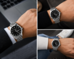 Montre-bracelet De Luxe Pour Homme – Cadran Noir – Bracelet En Métal Argenté – Affichage Du Jour Et De La Date – Image 5