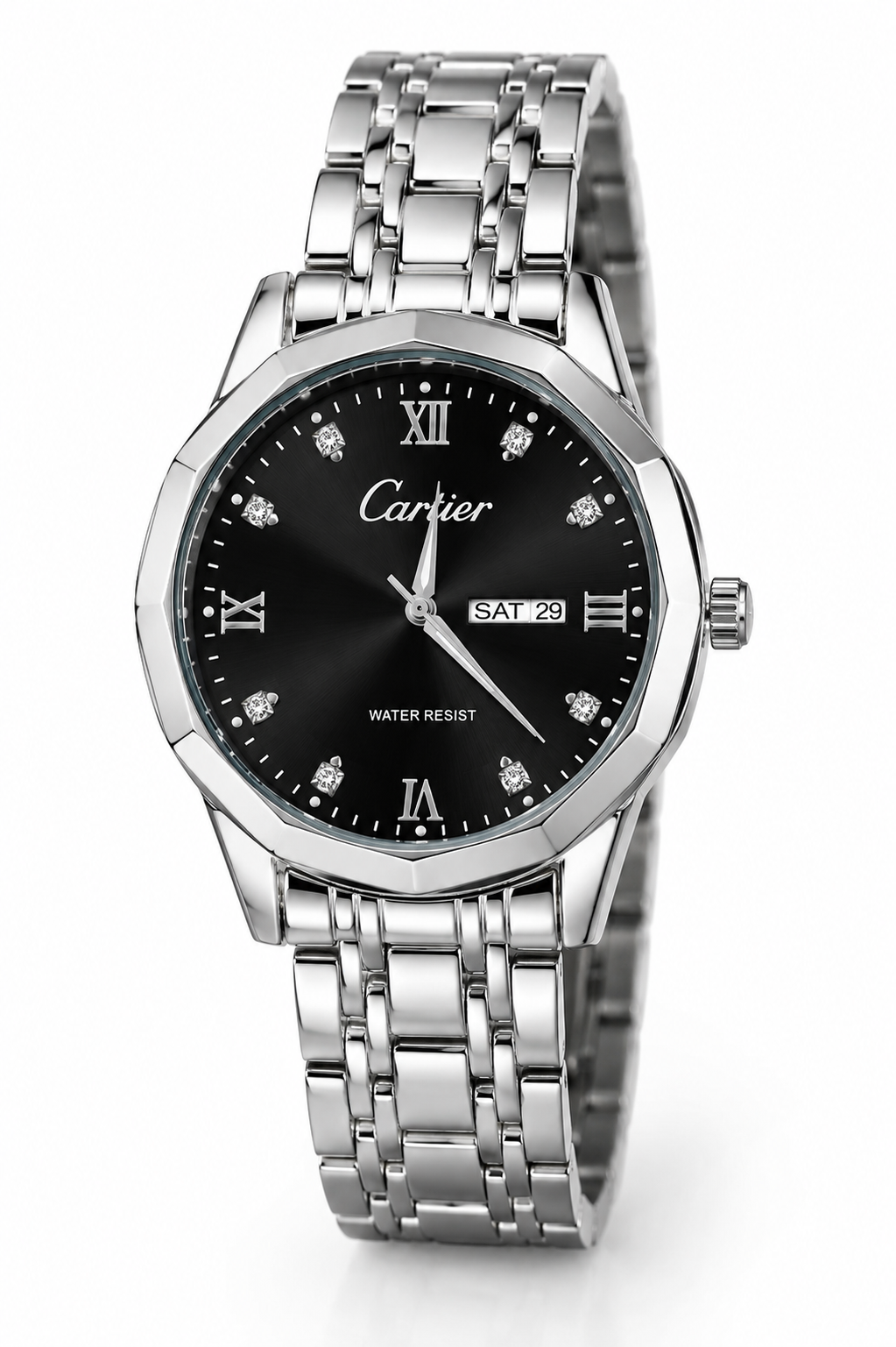 file_00000000eee881f4b1b573ff93ca9241 Montre-bracelet De Luxe Pour Homme – Cadran Noir – Bracelet En Métal Argenté – Affichage Du Jour Et De La Date – Image 1