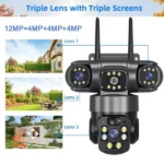 Caméra Solaire 4G PTZ 12MP – 4 Objectifs – Vision 360° & Zoom X10 – Image 3
