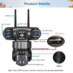 Caméra Solaire 4G PTZ 12MP – 4 Objectifs – Vision 360° & Zoom X10 – Image 8