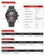 Montre Naviforce À Double Affichage – Fabriquée En Acier Inoxydable – Système D’exploitation À Quartz Et Numérique – Image 6