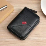 Portefeuille en Cuir D’inspiration Vintage Avec Plusieurs Emplacements Pour Cartes – Noir – Image 6