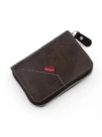 Portefeuille en Cuir D’inspiration Vintage Avec Plusieurs Emplacements Pour Cartes – Marron – Image 7