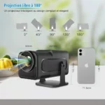 Mini-Projecteur Portable 4K FHD 1080P – Rotation à 180° – Système Android 11.0 – Écran Jusqu’à 135 Pouces – Image 7