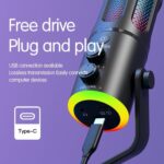 Microphone Dynamique Avec Ports USB et XLR – Dynamique – Éclairage RVB – Technologie De Réduction Du Bruit – Image 9