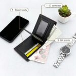 Portefeuille Pour Homme De Luxe En Cuir Façon Crocodile – Multi-compartiments Pour Cartes et Billets - Noir – Image 4