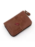 Portefeuille en Cuir D’inspiration Vintage Avec Plusieurs Emplacements Pour Cartes – Caramel – Image 3
