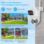 Caméra De Surveillance Wi-Fi Intelligente À 360° – Suivi De Mouvement et Vision nocturne – Audio Bidirectionnel – Image 3