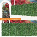 Clôture De Jardin Artificielle En Feuilles – 3 m/1 – Revêtement Mural D’intimité – Image 6
