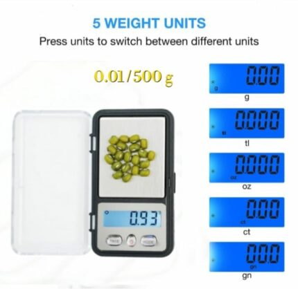Balance De Cuisine Numérique De Poche – Précision 0,01 g / 500g – Écran LCD