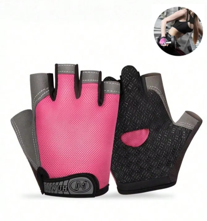 Polish_20260922_083627105 Une Paire De Gants De Sport Pour Femmes – Respirants – De Couleur Rose – Image 1