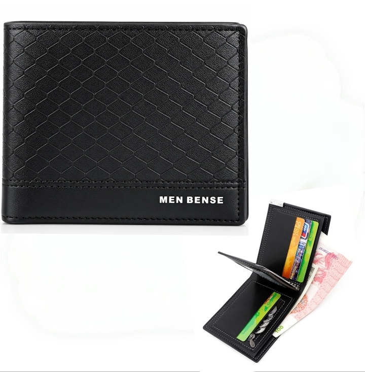 Polish_20260924_121850633 Portefeuille Pour Homme De Luxe En Cuir Façon Crocodile – Multi-compartiments Pour Cartes et Billets - Noir – Image 1