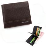 Portefeuille Pour Homme De Luxe En Cuir Façon Crocodile – Multi-compartiments Pour Cartes et Billets - Marron