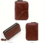 Portefeuille en Cuir D’inspiration Vintage Avec Plusieurs Emplacements Pour Cartes – Caramel – Image 2