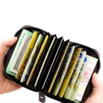 Portefeuille en Cuir D’inspiration Vintage Avec Plusieurs Emplacements Pour Cartes – Noir – Image 9