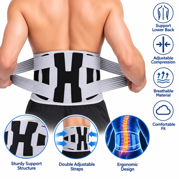 file_000000007a6c8246908aa0feb4f5000f-600x600 Ceinture De Soutien Lombaire Réglable – Soutien Confortable Du Bas Du Dos – Doubles Sangles De Serrage – Image 1