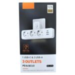 Multiprise Électrique - 3 Prises Avec USB-C et 2 USB-A - Charge Rapide PD et QC3.0 - Veilleuse Tactile – Image 7