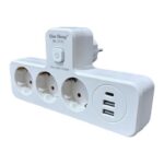 Multiprise Électrique - 3 Prises Avec USB-C et 2 USB-A - Charge Rapide PD et QC3.0 - Veilleuse Tactile – Image 3