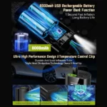 Gonfleur de Pneus Électrique Portable 8000mAh – Compresseur d’Air Sans Fil 150 PSI avec Écran LCD – Image 5