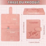 Porte-Passeport Voyage RFID en Cuir Vegan – Rose Poudré – Image 4