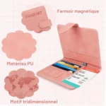 Porte-Passeport Voyage RFID en Cuir Vegan – Rose Poudré – Image 5