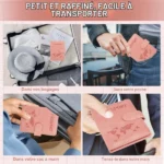 Porte-Passeport Voyage RFID en Cuir Vegan – Rose Poudré – Image 8