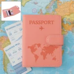 Porte-Passeport Voyage RFID en Cuir Vegan – Rose Poudré – Image 9