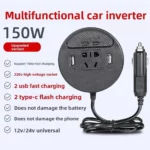 Convertisseur De Puissance Pour Voiture 150 W – Prise Universelle et Ports USB Avec Protections Multiples – Image 6