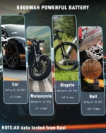 Gonfleur Numérique Portable 4-en-1 Pour Voiture vélo et Ballons – Écran De Mesure De Pression – Image 10