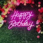 Enseigne Néon LED Deco (56 x 40 cm) – Inscription « Happy Birthday »