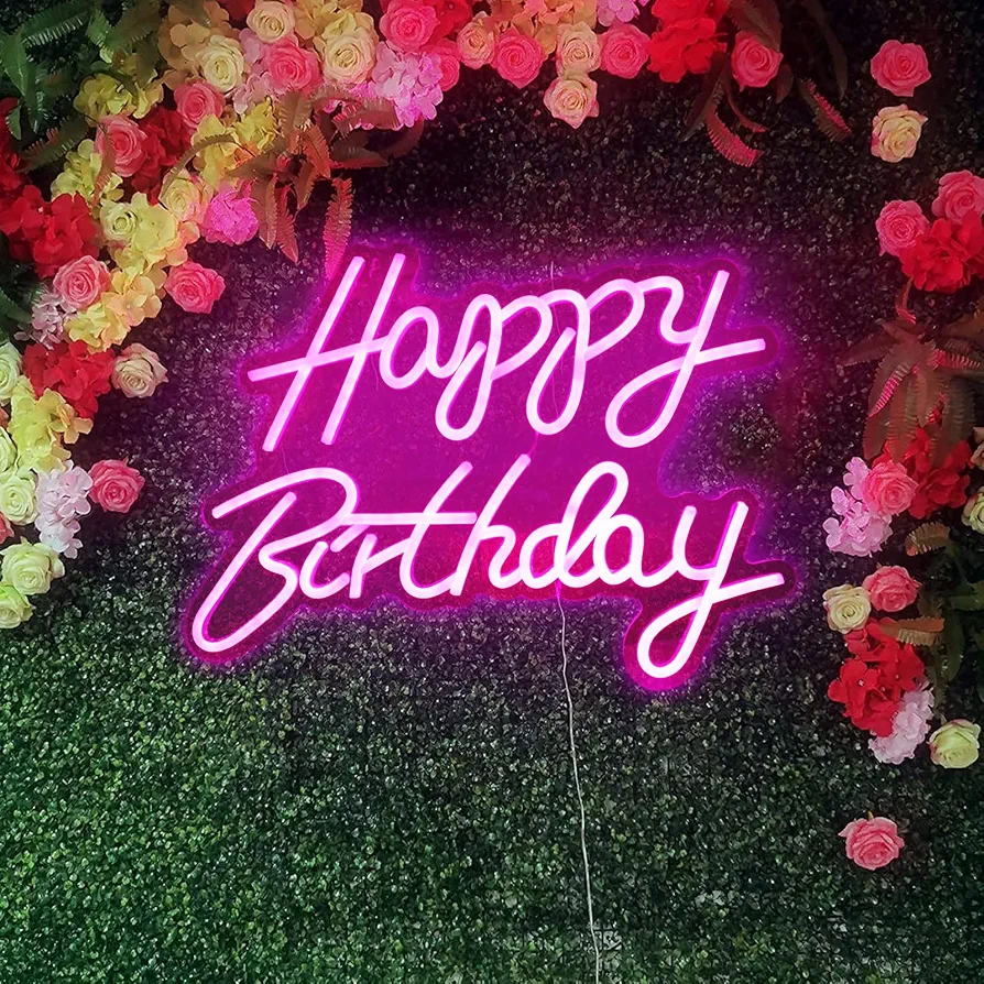 81VWkMsJThL._AC_UF894,1000_QL80_FMwebp_ Enseigne Néon LED Deco (56 x 40 cm) – Inscription « Happy Birthday » – Image 1
