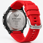 Montre STRADA – Sportive Hybride – Numérique et Analogique – Design Moderne et Robuste – Rétroéclairage – Rouge – Image 3