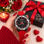 Montre STRADA – Sportive Hybride – Numérique et Analogique – Design Moderne et Robuste – Rétroéclairage – Rouge – Image 6