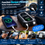 Booster De Démarrage Voiture 4 en 1 – Compresseur D’air – Batterie Externe – Lampe LED – 12 V – Image 6