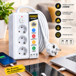 Multiprise Électrique POWER SOCKET à 3 Prises – Puissance Maximale De 2500 W