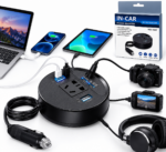 Convertisseur De Puissance Pour Voiture 150 W – Prise Universelle et Ports USB Avec Protections Multiples