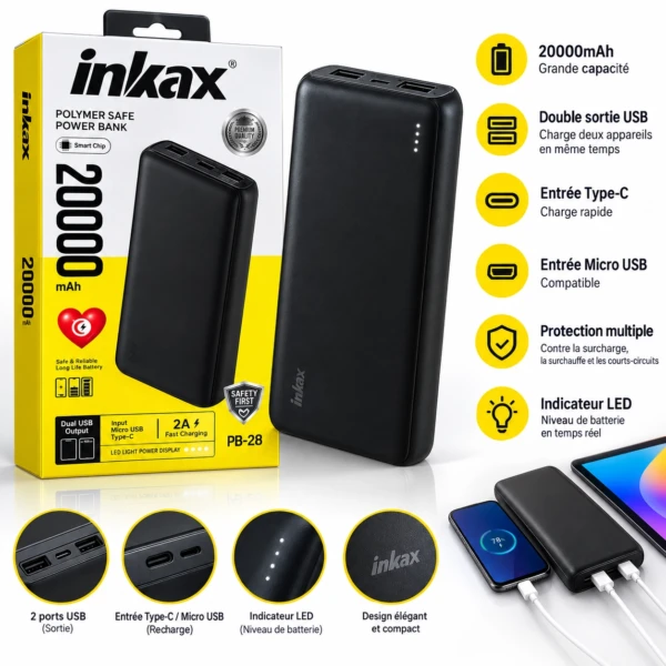 file_00000000fbc8821097e40e5b58d7eabf-600x600 Power Bank Inkax PB-08 – 20 000 MAh – Noir – Image 1