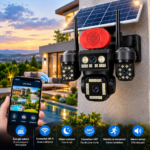 Caméra De Surveillance Bewinner à Trois Objectifs – WiFi – Angle De Vue à 360° et Résolution HD 1080p – Technologie De Détection De Mouvement (PIR) – Image 2